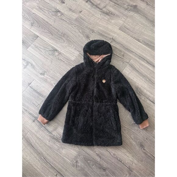 ZYIA Black Long Hooded Teddy Jacket size Small - Picture 3 of 7